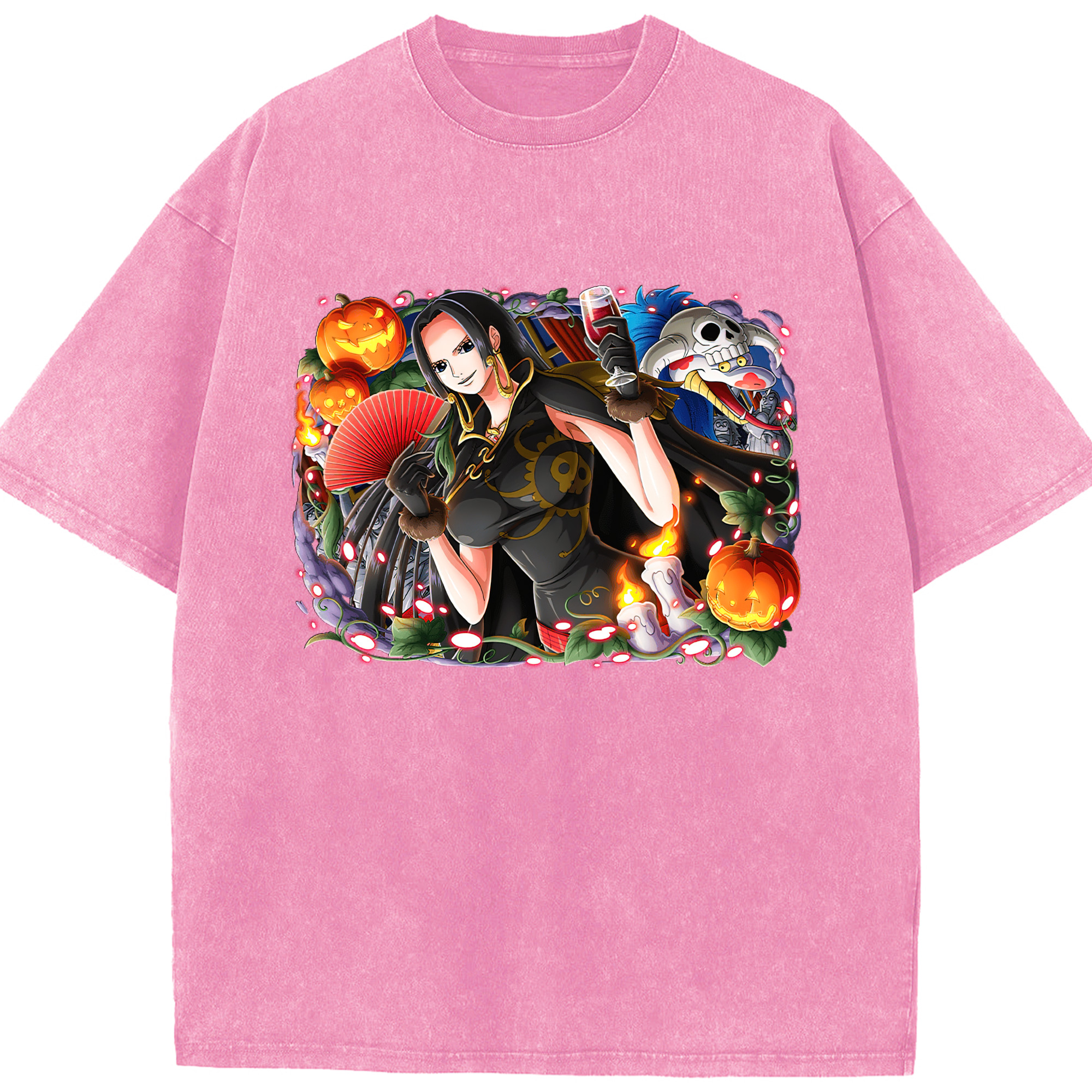 ワンピース ボア・ハンコック ONE PIECE Boa·Hancock 綿100% ヴィンテージ風 半袖Tシャツ（フロントプリント）